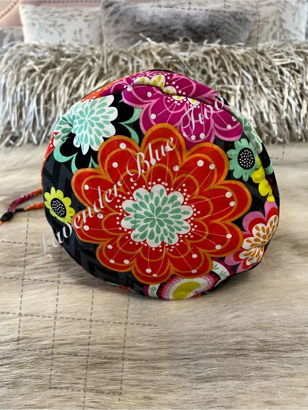 VERA BRADLEY Ziggy Zinnia 2014  Ditty Bag Drawstring Lined Travel Orange Pink